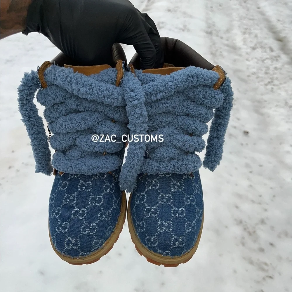 Timbs restored into gucci denim timbs ❄️ mens size 5 converted to women size 6.5 - Picture 3 of 3